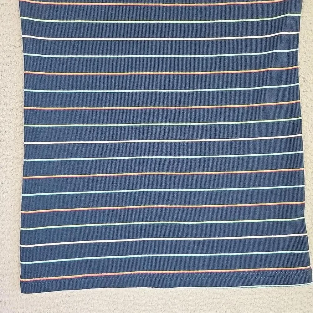 TIME AND TRUE Blue Navy Striped Fitted Cami Scoop Neck Tank Top Size L (12-14) - Picture 3 of 9